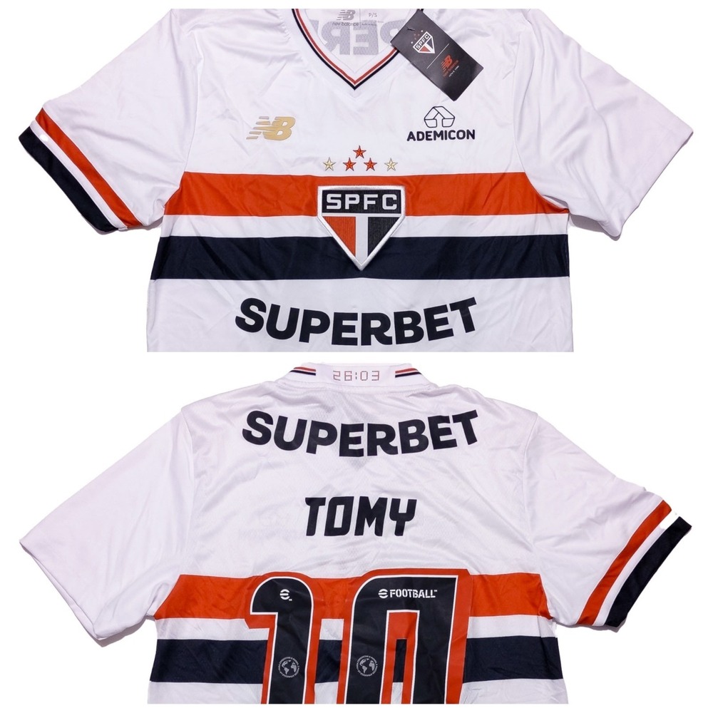 NEW BALANCE Sao Paulo FC SPFC Brazil‎ Soccer Football Jersey Men's Small S~ New